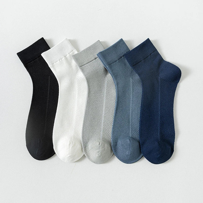 Bamboo Socks Thin Summer Men's Breathable Socks Absorbent Deodorant Bamboo Fiber Mesh Short Sock