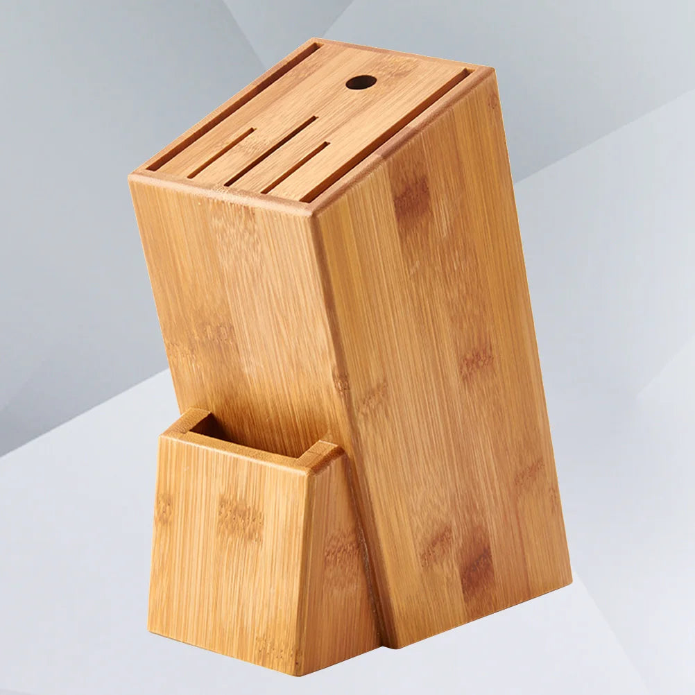 Bamboo Knife Block Stand Organizerbamboo Holder Bamboo Rack Kitchen Rack Wood Block Kitchen Accessories