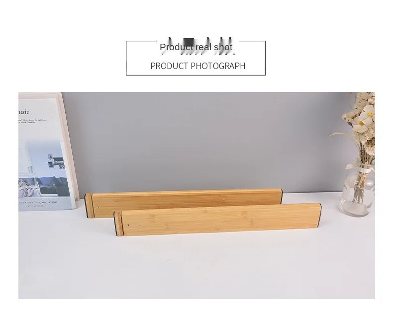 Bamboo Drawer Dividers Kitchen Drawer Organizer Adjustable Expandable Drawer Dividers Tray Storage Drawer storage board