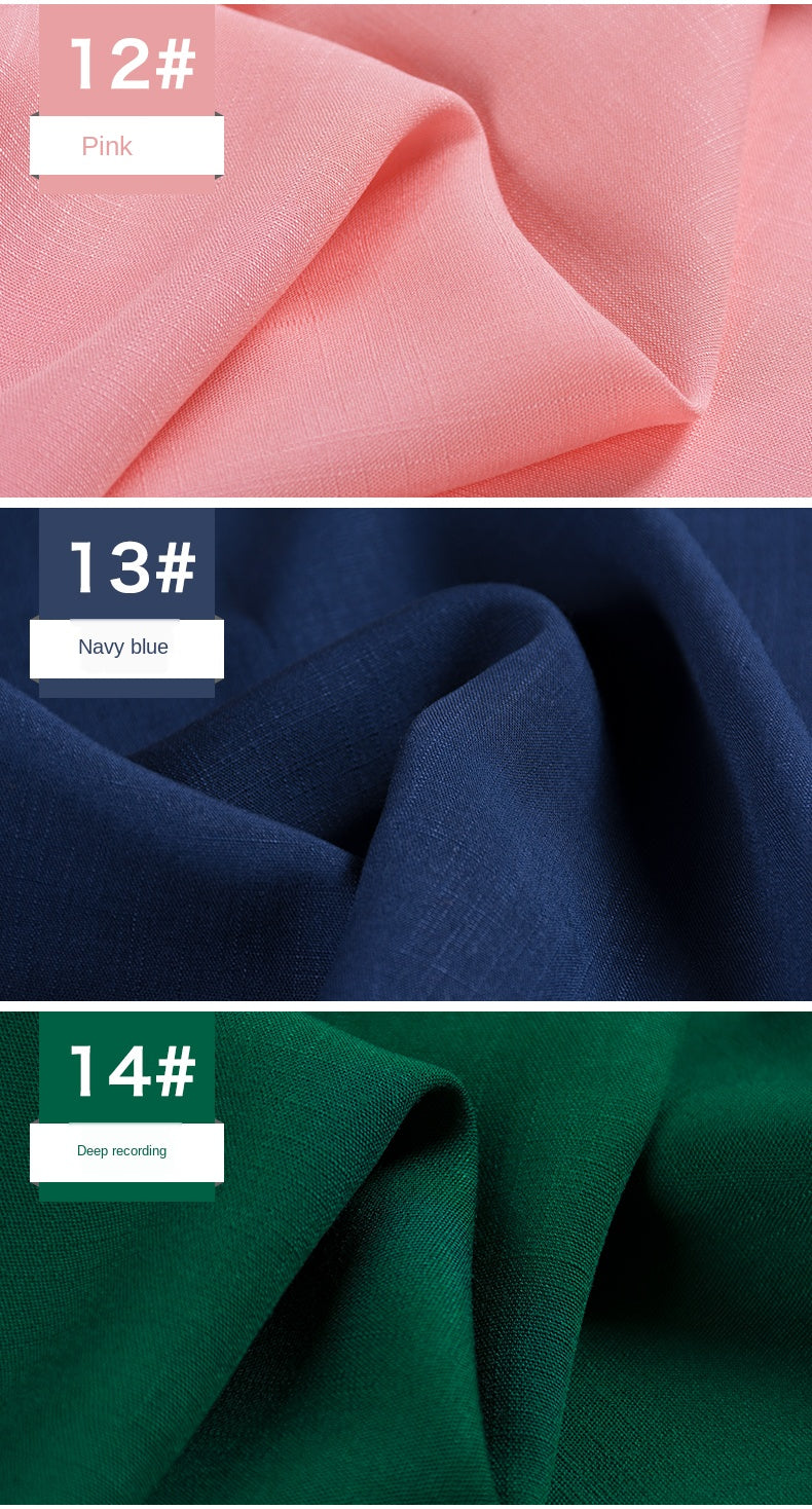 Bamboo Fabric By The Meter Cotton Linen Slub Clothing Pants Dress Skirt Brocade Fabrics Summer for Sewing Black White Blue Per