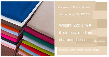 Bamboo Fabric By The Meter Cotton Linen Slub Clothing Pants Dress Skirt Brocade Fabrics Summer for Sewing Black White Blue Per