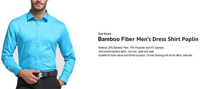 Fashion Bamboo Fiber Mens Long Sleeve Dress Shirts High Quality Non-iron Business Formal Shirt Brand Handsome Man Clothing