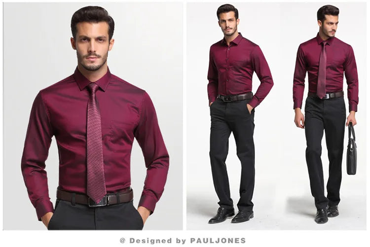 Fashion Bamboo Fiber Mens Long Sleeve Dress Shirts High Quality Non-iron Business Formal Shirt Brand Handsome Man Clothing