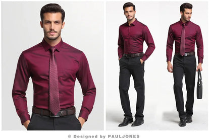 Fashion Bamboo Fiber Mens Long Sleeve Dress Shirts High Quality Non-iron Business Formal Shirt Brand Handsome Man Clothing