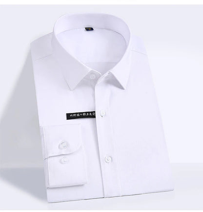 Fashion Bamboo Fiber Mens Long Sleeve Dress Shirts High Quality Non-iron Business Formal Shirt Brand Handsome Man Clothing