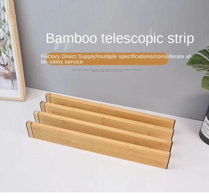 Bamboo Drawer Dividers Kitchen Drawer Organizer Adjustable Expandable Drawer Dividers Tray Storage Drawer storage board