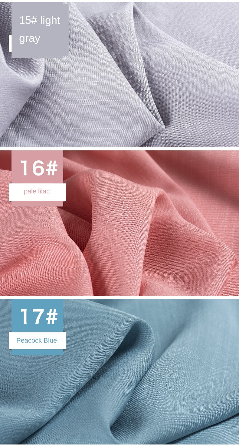 Bamboo Fabric By The Meter Cotton Linen Slub Clothing Pants Dress Skirt Brocade Fabrics Summer for Sewing Black White Blue Per