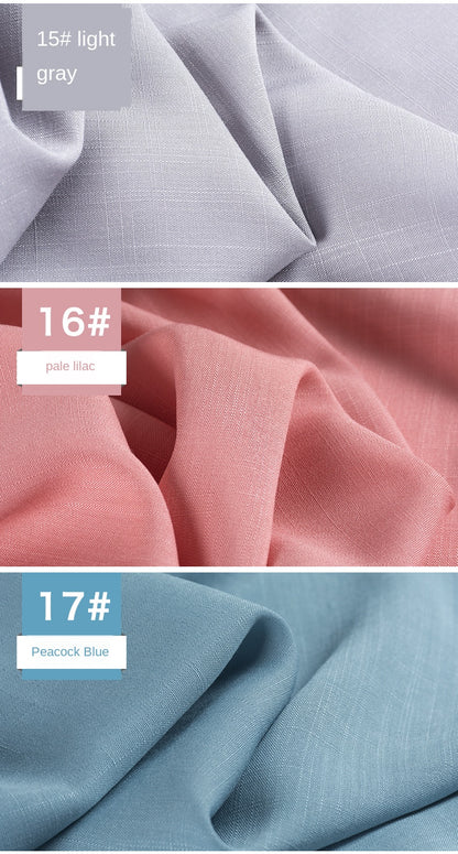 Bamboo Fabric By The Meter Cotton Linen Slub Clothing Pants Dress Skirt Brocade Fabrics Summer for Sewing Black White Blue Per