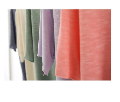 Women Bamboo  T-shirt Round Neck Solid Color Summer Tshirt Girl Cooling Short-sleeved Floral Casual Ouc365a