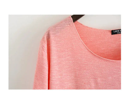 Women Bamboo  T-shirt Round Neck Solid Color Summer Tshirt Girl Cooling Short-sleeved Floral Casual Ouc365a