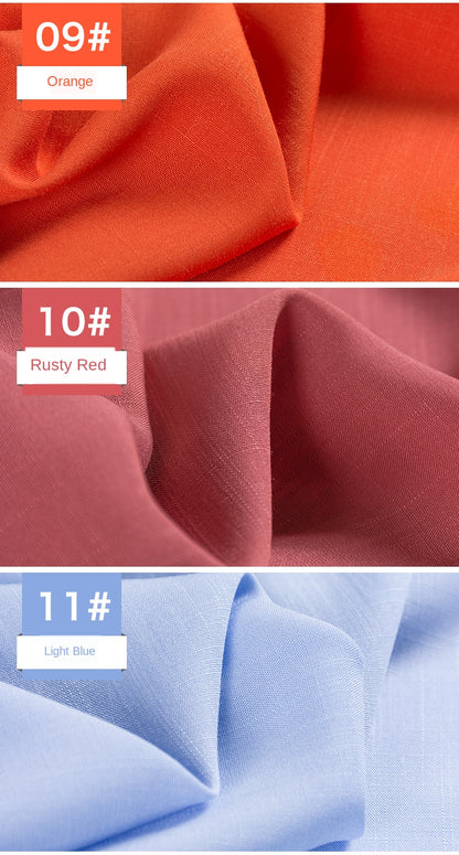 Bamboo Fabric By The Meter Cotton Linen Slub Clothing Pants Dress Skirt Brocade Fabrics Summer for Sewing Black White Blue Per