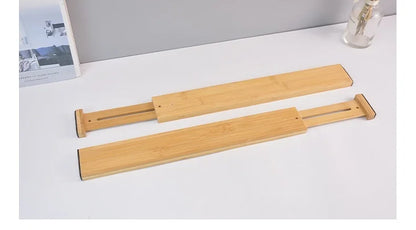 Bamboo Drawer Dividers Kitchen Drawer Organizer Adjustable Expandable Drawer Dividers Tray Storage Drawer storage board