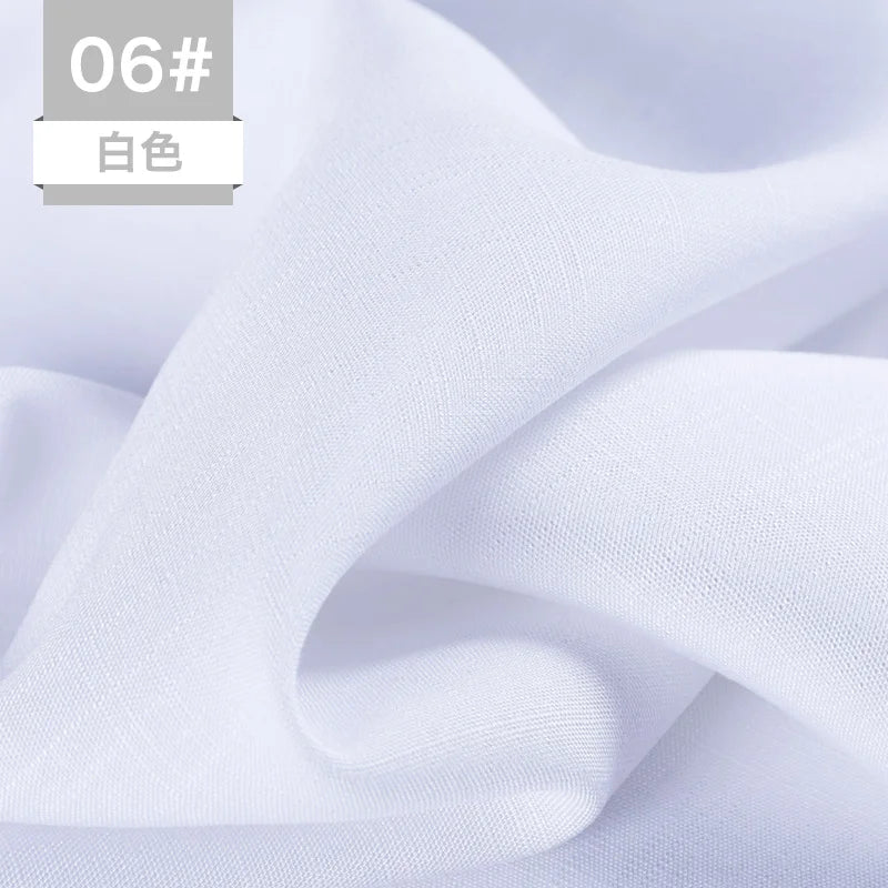 Bamboo Fabric By The Meter Cotton Linen Slub Clothing Pants Dress Skirt Brocade Fabrics Summer for Sewing Black White Blue Per