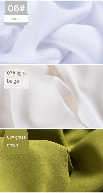 Bamboo Fabric By The Meter Cotton Linen Slub Clothing Pants Dress Skirt Brocade Fabrics Summer for Sewing Black White Blue Per