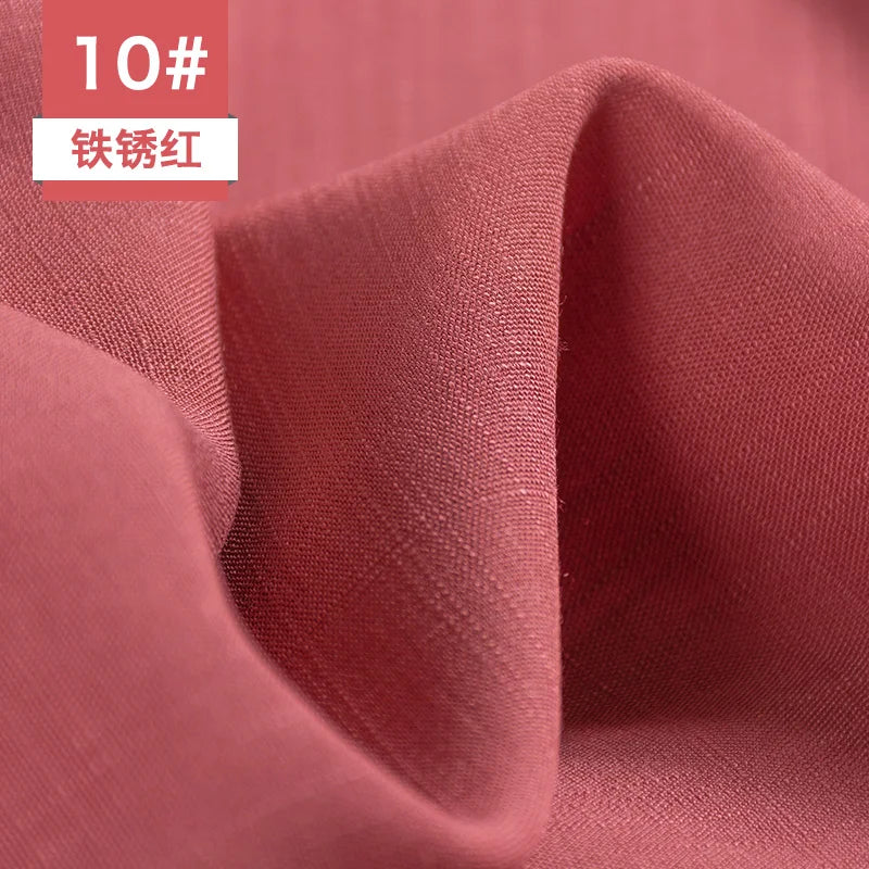 Bamboo Fabric By The Meter Cotton Linen Slub Clothing Pants Dress Skirt Brocade Fabrics Summer for Sewing Black White Blue Per