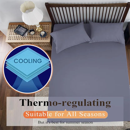 Organic Bamboo Bed Fitted Sheet Solid Color Silky Bed Cover Luxury Mattress Cover with Rubber Band Double Queen Size Customized