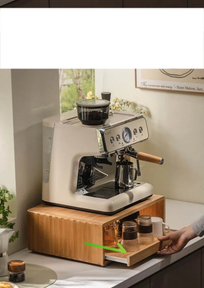 Bamboo Making Kitchen Storage Racks Coffee Machine Microwave Oven Household Pull Type Storage Rack Dustproof Cup Saucer Holders