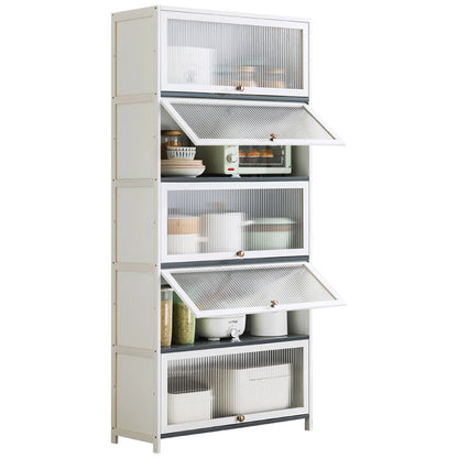 Factory Price Freestanding Kitchen Bamboo Cabinet With Flipping-up Dustproof Door Kitchen Storage Cabinet