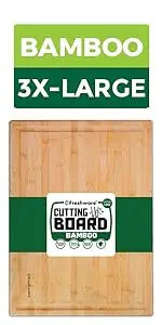 Bamboo Cutting Boards for Kitchen [Set of 3] Wood Cutting Board for Chopping Meat, Vegetables, Fruits, Cheese