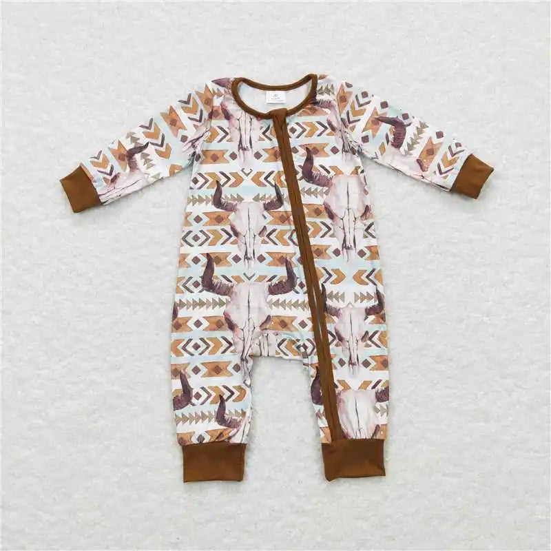 Wholesale Newborn Baby Boy Bamboo Camo Clothing Long Sleeves Zipper Jumpsuit Kids Children Toddler Spring Fall One-piece Romper