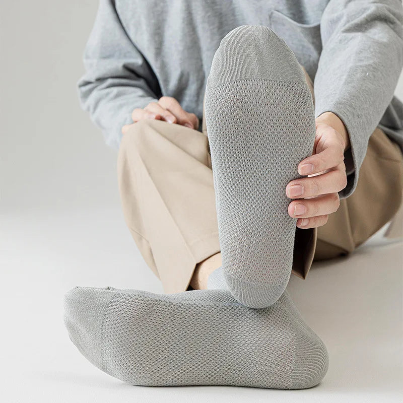 Bamboo Socks Thin Summer Men's Breathable Socks Absorbent Deodorant Bamboo Fiber Mesh Short Sock