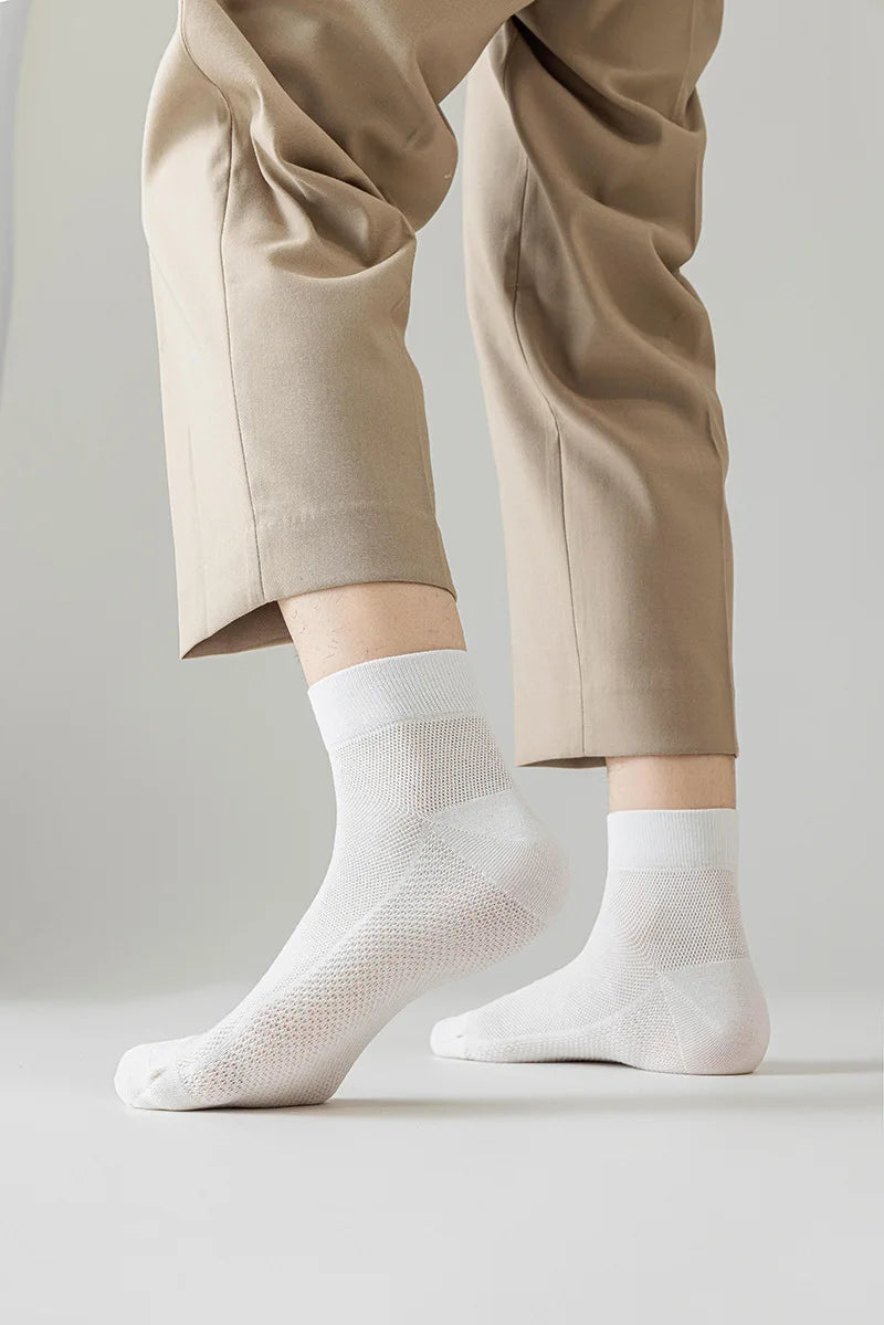 Bamboo Socks Thin Summer Men's Breathable Socks Absorbent Deodorant Bamboo Fiber Mesh Short Sock