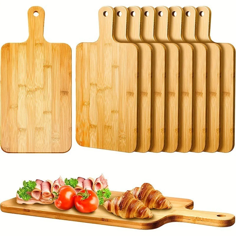 Bamboo Cutting Boards for Kitchen Bamboo Chopping Board with Handles for Pizza Bread Steak Tray Baking Serving Board