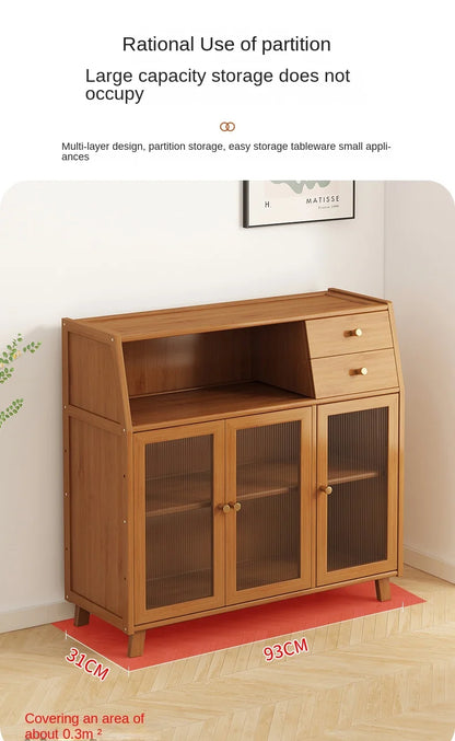 dining room Bamboo solid wood kitchen cabinets furniture sideboard side table furniture living room alacena Display cabinet