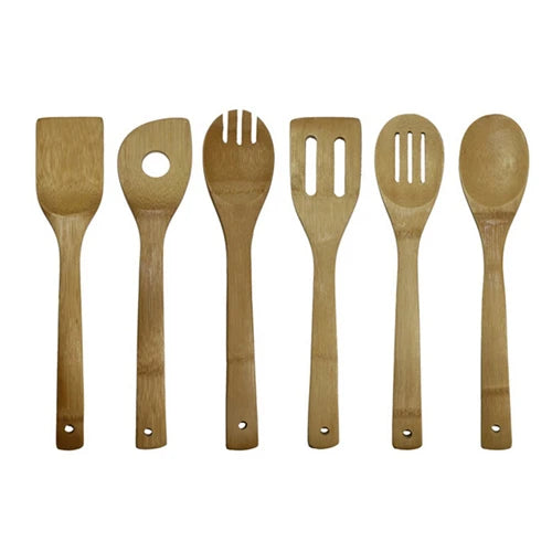 kitchen tools 6pcs Bamboo Spoon Spatula Kitchen Utensil Wooden Cooking Tool Mixing Set