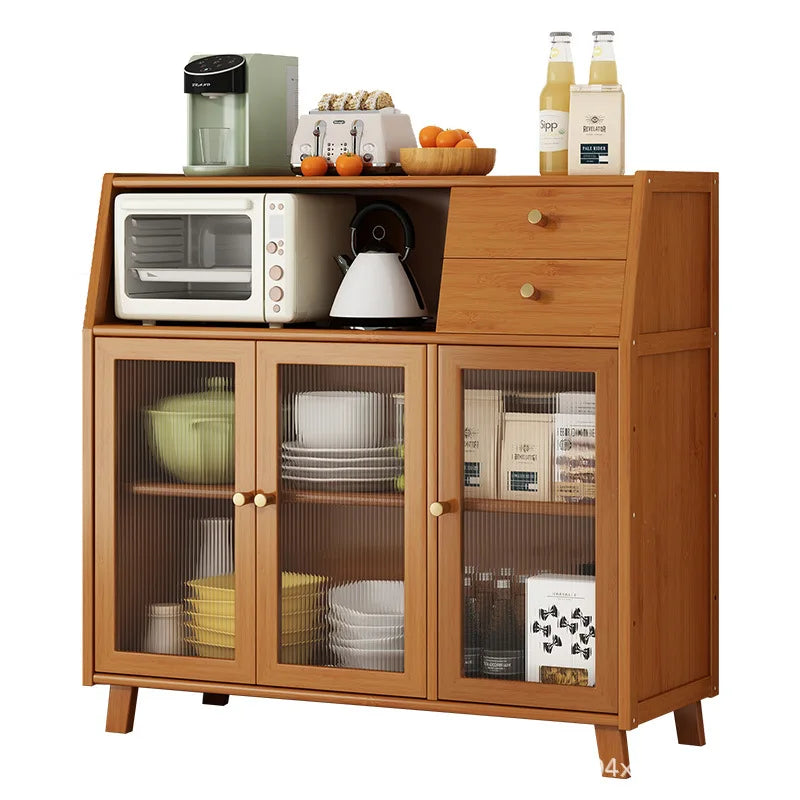 dining room Bamboo solid wood kitchen cabinets furniture sideboard side table furniture living room alacena Display cabinet