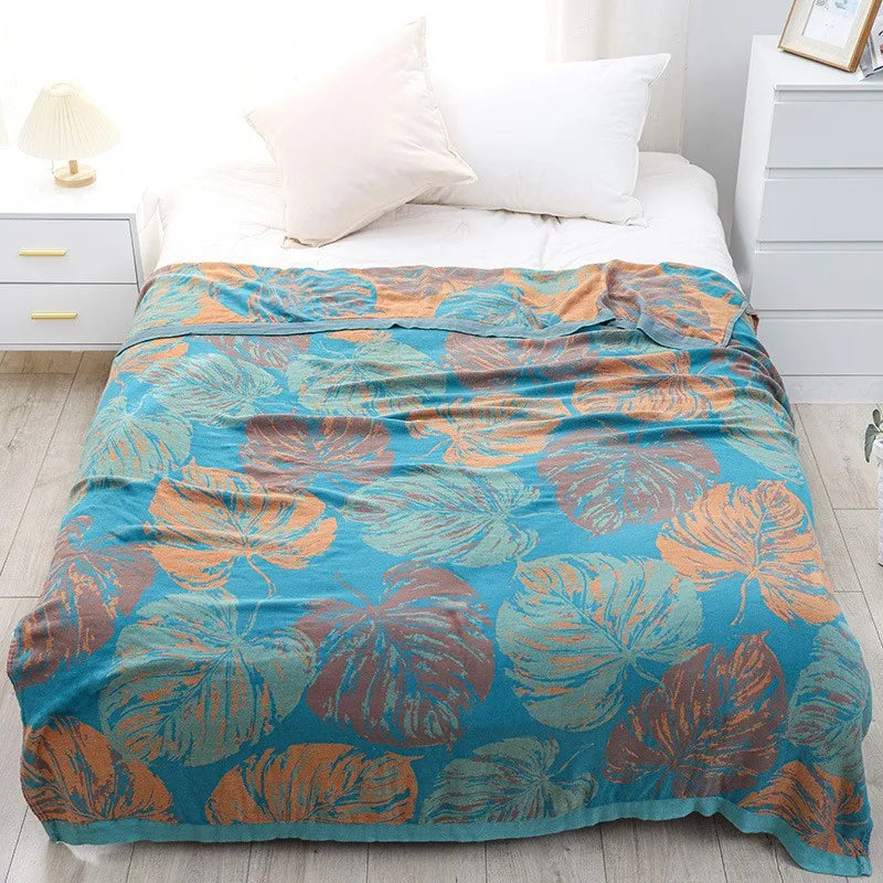 Bamboo Cotton Summer Quilt adult Bedding Blanket Bedspread 150*200 cm 2 Layers Muslin Sleeping Gauze Blanket For Afternoon Nap