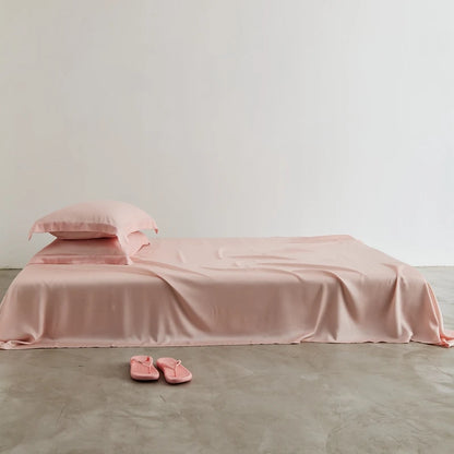 Luxury 100% Bamboo Bed Sheet Set with Fitted Sheets Flat Bedsheet Pillowcase Double Queen King Size Bedding Sets Smooth Silky