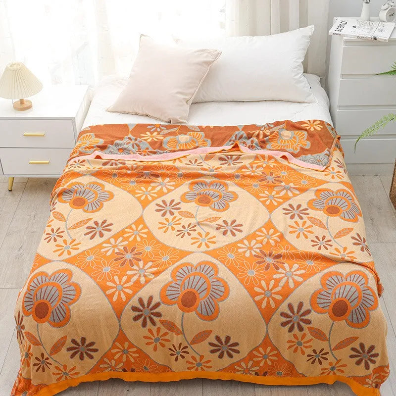 Bamboo Cotton Summer Quilt adult Bedding Blanket Bedspread 150*200 cm 2 Layers Muslin Sleeping Gauze Blanket For Afternoon Nap