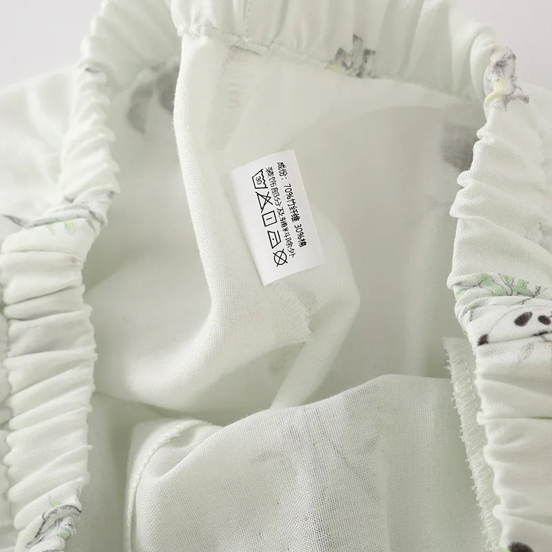 2025 Bamboo Cotton Gauze Pajamas Women's Chinese Retro Style Round Neck Loungewear Thin Nine-quarter Sleeve Loose Home Clothes