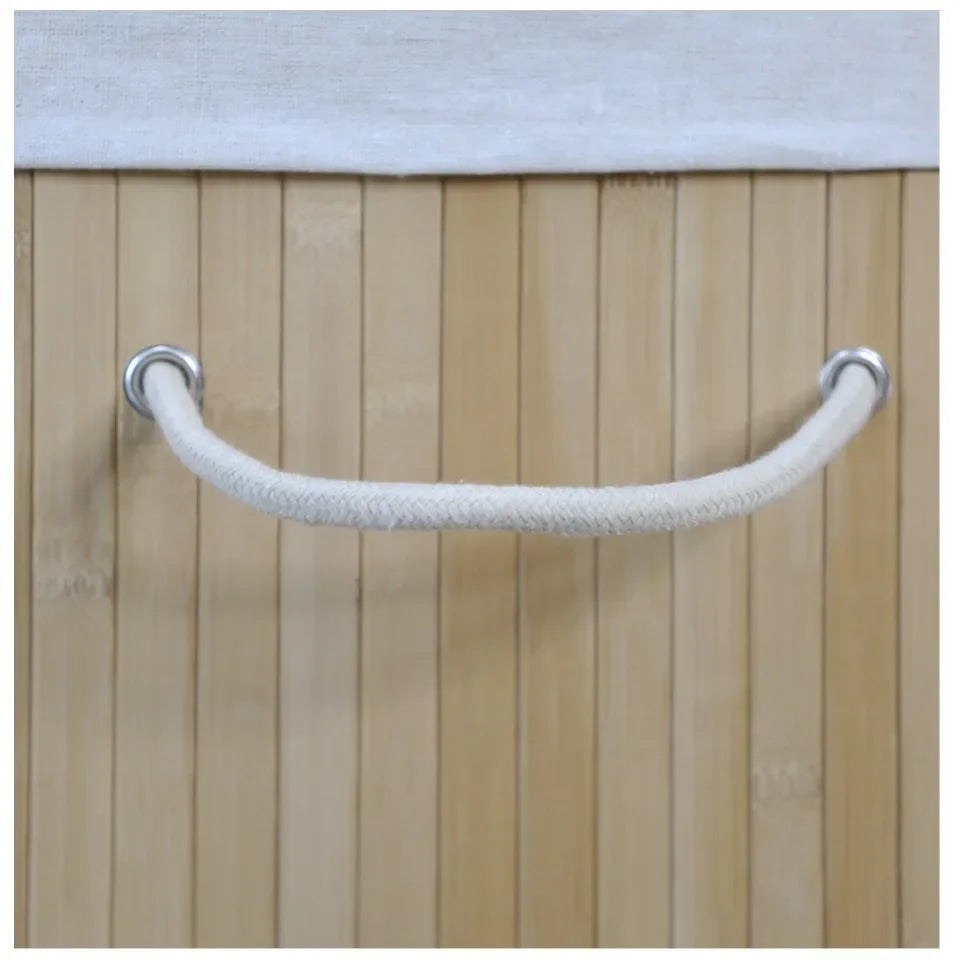 Bamboo Laundry Basket Breathable Woven Knit Laundry Basket Large Capacity Laundry Basket Environmentally Friendly Laundry Basket