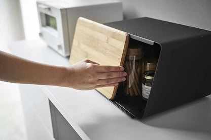 Bamboo Bread Box for Kitchen Storage,Airtight Food Container for Snacks Organization,Multi-Purpose Pantry Organizer with Handles