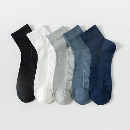 Bamboo Socks Thin Summer Men's Breathable Socks Absorbent Deodorant Bamboo Fiber Mesh Short Sock