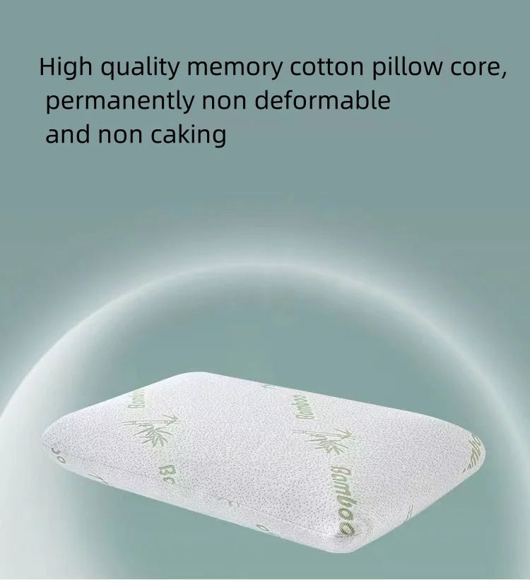 Bamboo fiber slow rebound bread memory pillow for protection, space cotton invisible zipper design, single person adult pillow c