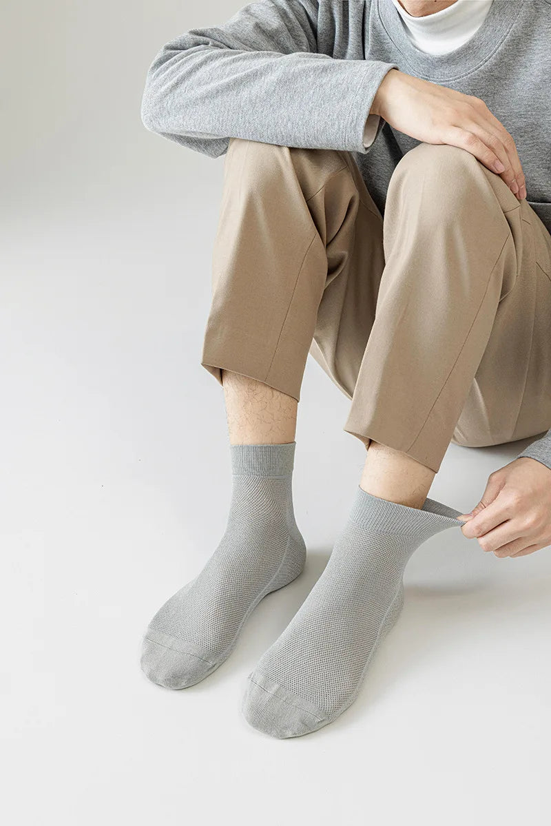 Bamboo Socks Thin Summer Men's Breathable Socks Absorbent Deodorant Bamboo Fiber Mesh Short Sock