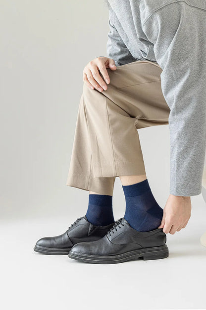 Bamboo Socks Thin Summer Men's Breathable Socks Absorbent Deodorant Bamboo Fiber Mesh Short Sock