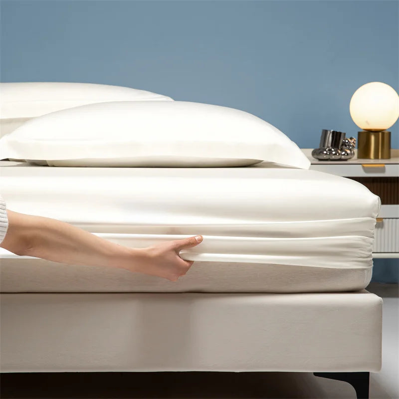 Luxury 100% Bamboo Bed Sheet Set with Fitted Sheets Flat Bedsheet Pillowcase Double Queen King Size Bedding Sets Smooth Silky