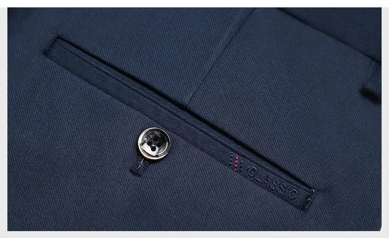 Bamboo Fiber Men's Casual Pants Black Spring Autumn New Style Stretch Straight Breathable Classic Business Suit Trousers Male