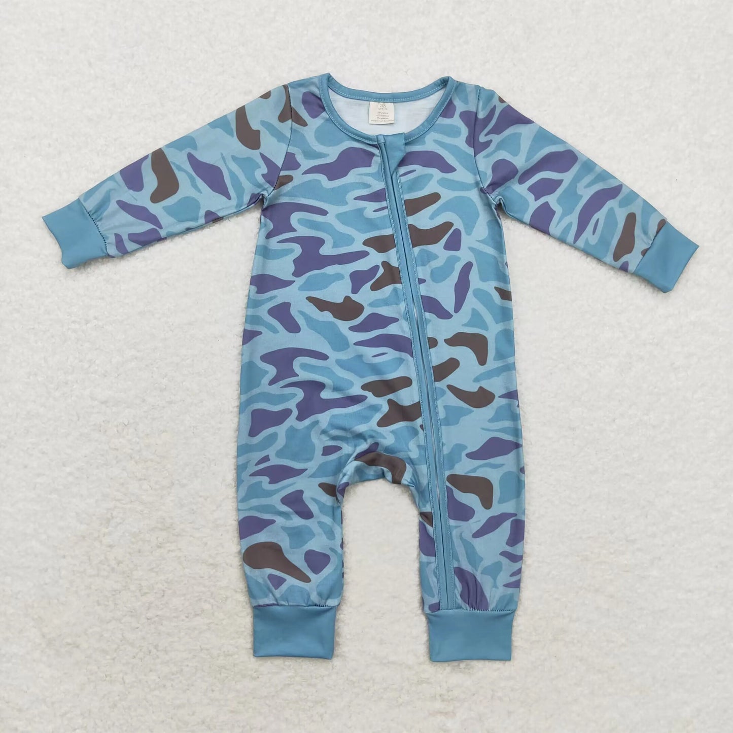 Wholesale Newborn Baby Boy Bamboo Camo Clothing Long Sleeves Zipper Jumpsuit Kids Children Toddler Spring Fall One-piece Romper