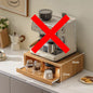 Bamboo Making Kitchen Storage Racks Coffee Machine Microwave Oven Household Pull Type Storage Rack Dustproof Cup Saucer Holders