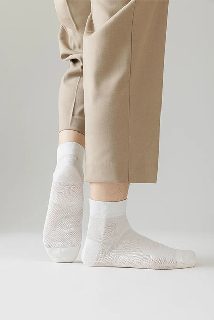 Bamboo Socks Thin Summer Men's Breathable Socks Absorbent Deodorant Bamboo Fiber Mesh Short Sock