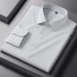 Bamboo Fiber solid color long sleeve shirts for men slim fit formal plain shirt work anti-wrinkle tops soft office clothes