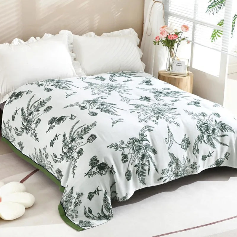 Bamboo Cotton Summer Quilt adult Bedding Blanket Bedspread 150*200 cm 2 Layers Muslin Sleeping Gauze Blanket For Afternoon Nap