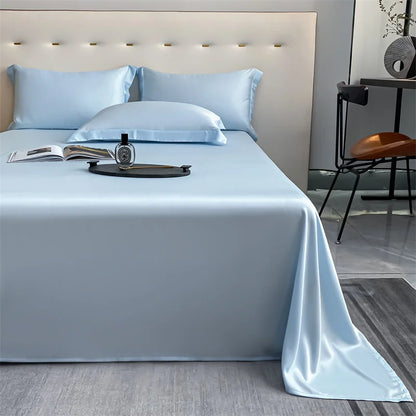 100% Bamboo Bed Sheet Flat Bed Sheets Luxury Flat Sheet Solid Color Single/Double/King/Queen Size Bed Linens Summer Cooling 2024