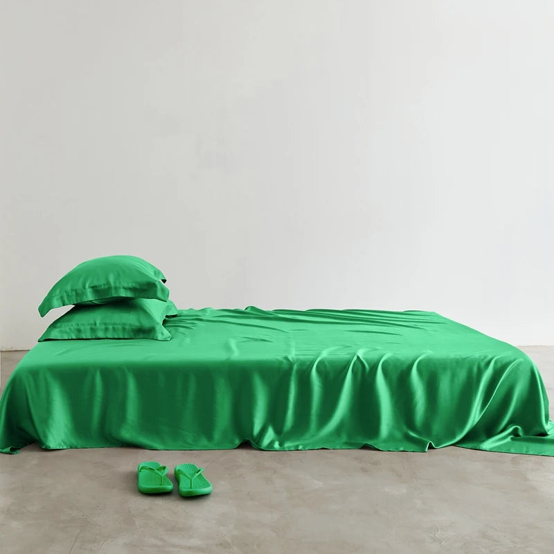 Luxury 100% Bamboo Bed Sheet Set with Fitted Sheets Flat Bedsheet Pillowcase Double Queen King Size Bedding Sets Smooth Silky