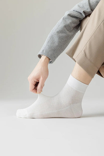 Bamboo Socks Thin Summer Men's Breathable Socks Absorbent Deodorant Bamboo Fiber Mesh Short Sock